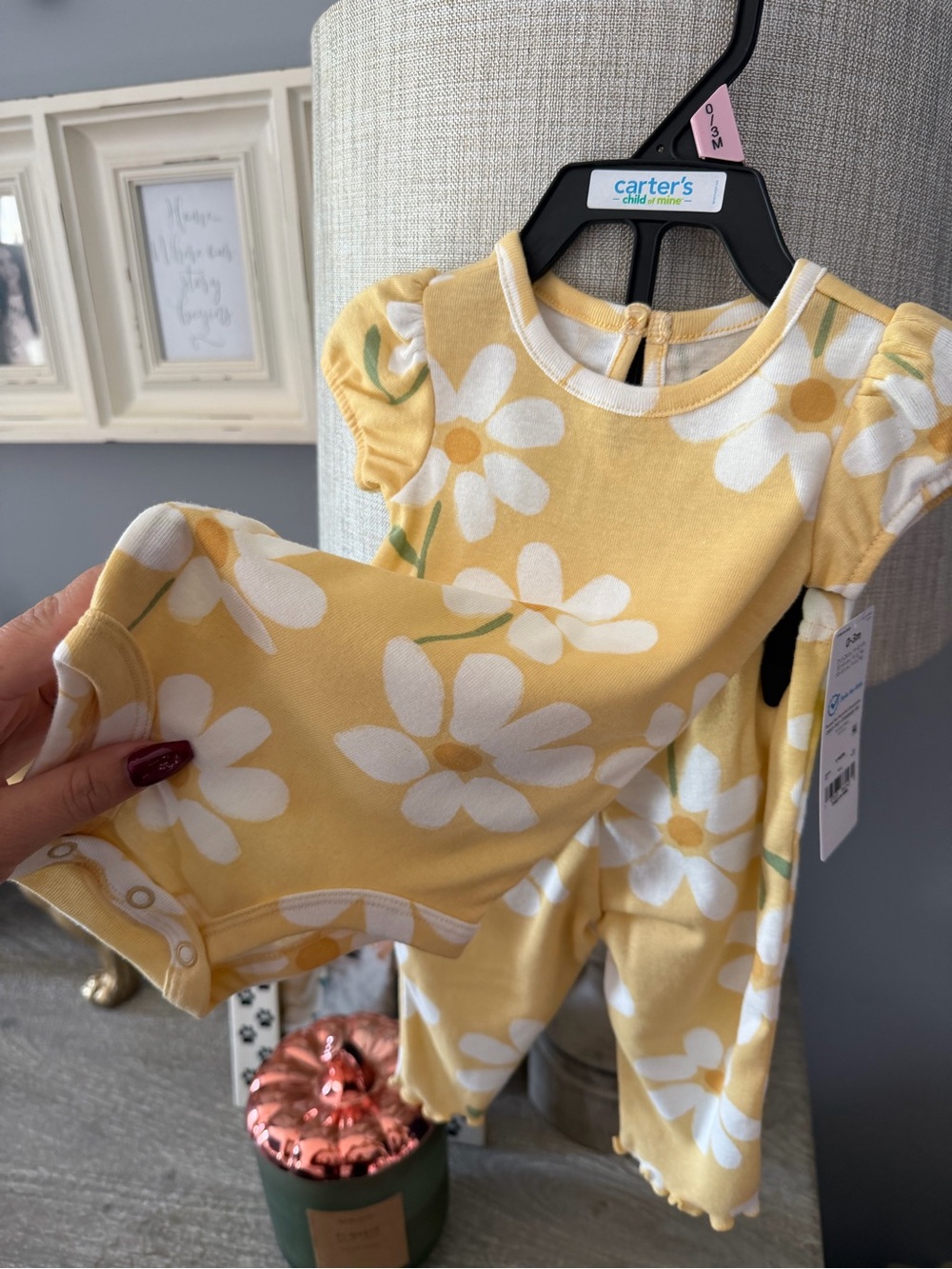 Carter's Yellow and White Daisy Matching Camisole Set